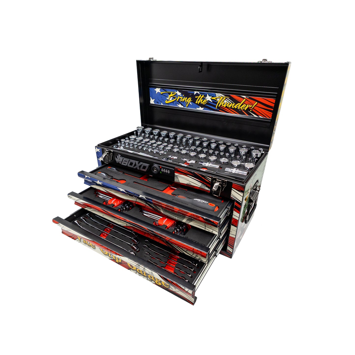 159- Piece Metric and SAE Combo 3- Drawer Hand Carry Tool Box