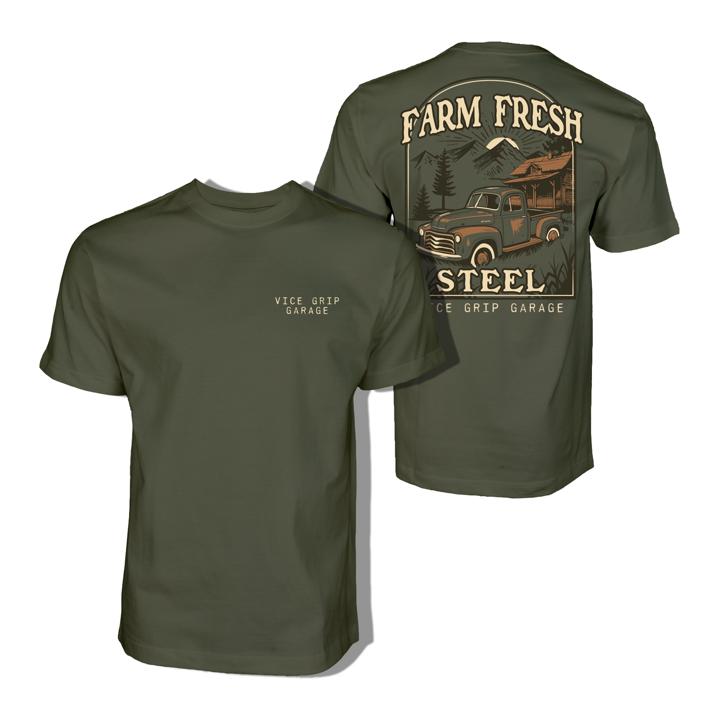 Farm Fresh Steel Truck Tshirt